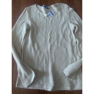 NWT J. McLaughlin S Donna Sweater Linen Cotton Lightweight Blouse Oatmeal